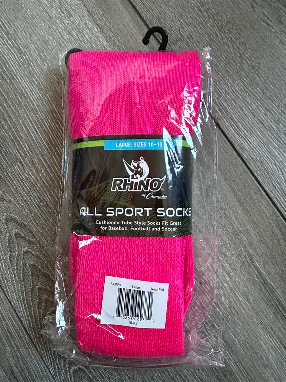 Rhino Neon Pink Athletic Sport Socks - Large